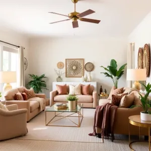 Salon beżowobrązowy jakie dodatki