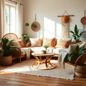 Salon boho  inspiracje