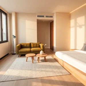 Salon i sypialnia w jednym