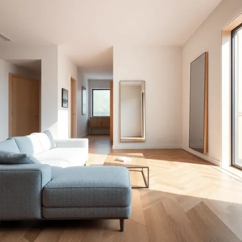 Salon otwarty na przedpokój