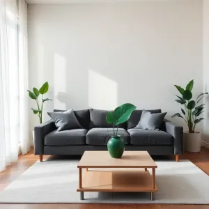 Salon szary z zielonym