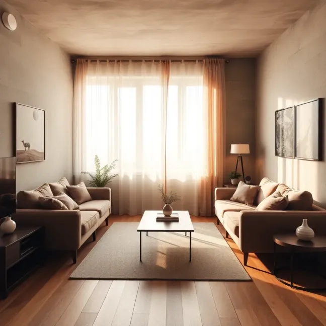 Salon w bloku z wielkiej płyty