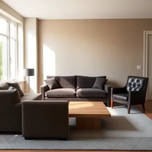 Salon w brązie i szarości