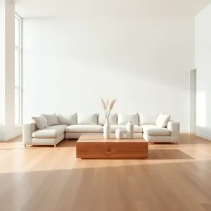 Salon w drewnie i bieli