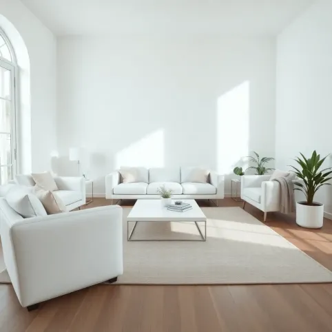Salon z białymi meblami inspiracje