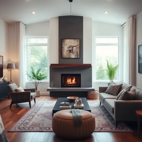 salon z kominkiem inspiracje