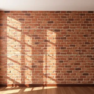 Ściana z cegły w salonie