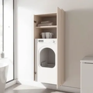 Słupek łazienkowy z koszem na pranie 40 cm