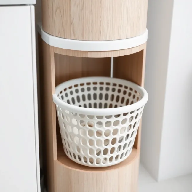 Słupek łazienkowy z koszem na pranie