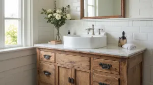 stara komoda jako szafka pod umywalkę