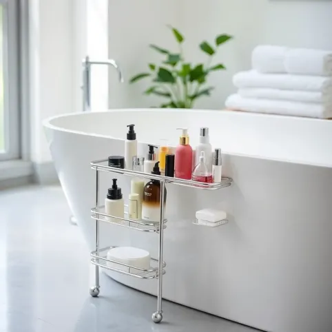 Stojak na kosmetyki przy wannie