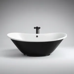 Syfon do wanny z przelewem czarny