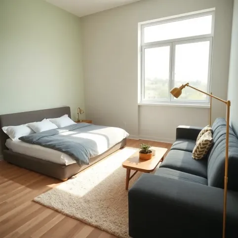 Sypialnią i salon w jednym aranżację