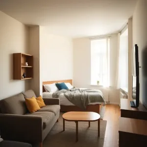 Sypialnia w salonie w bloku