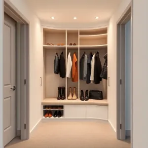 Szafa narożna do przedpokoju z siedziskiem