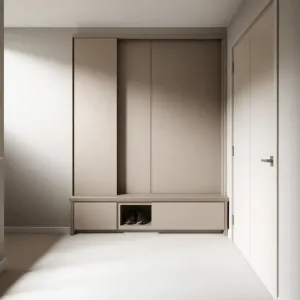 Szafa przesuwna do przedpokoju z siedziskiem