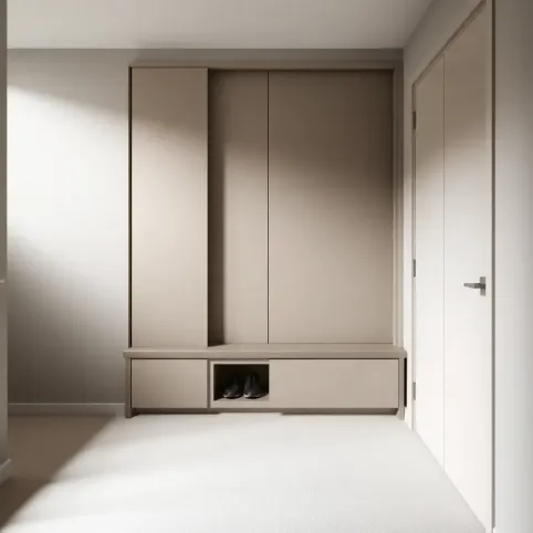 Szafa przesuwna do przedpokoju z siedziskiem