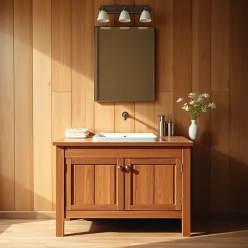 Szafka drewniana do łazienki pod umywalkę