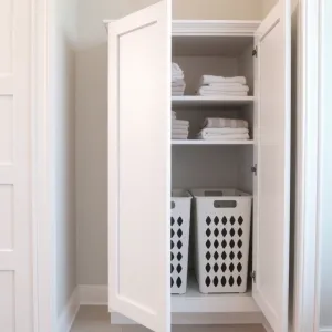 szafka łazienkowa z koszem na pranie