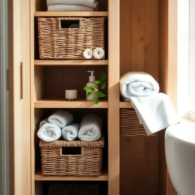 Szafka z koszykami do łazienki