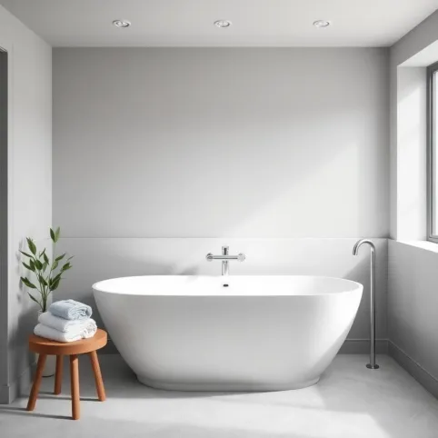 Szara Łazienka Z Wanną