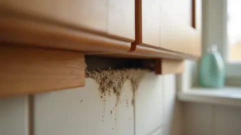 szczelina między szafką a ścianą