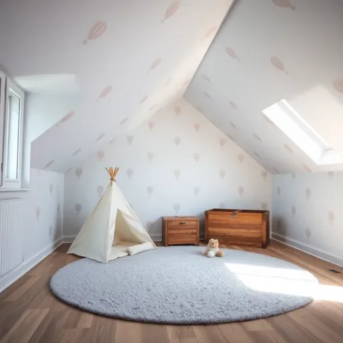 Tapetą na skosie w pokoju dziecka