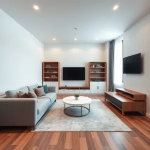 Ustawienie mebli w salonie w bloku