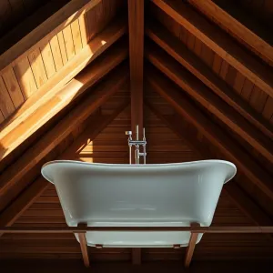 Wanna Na Drewnianym Stropie