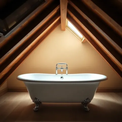 Wanna na poddaszu pod skosem