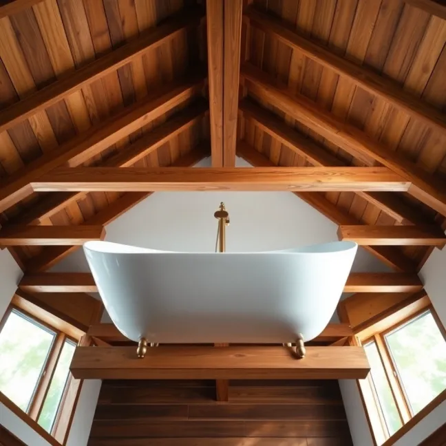 Wanna Na Stropie Drewnianym