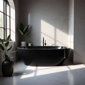 Wanna Narożna Z Hydromasażem Czarna