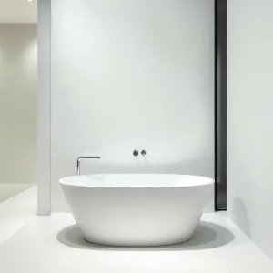 Wanna wolnostojąca z baterią w ścianie