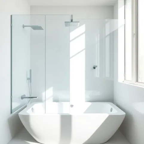 Wanna z zabudowa szklana