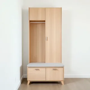 Wąska szafa do przedpokoju z siedziskiem