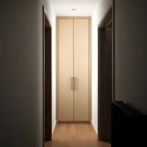 Wąski przedpokój z szafą