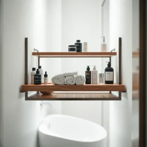 Wąski regał do łazienki