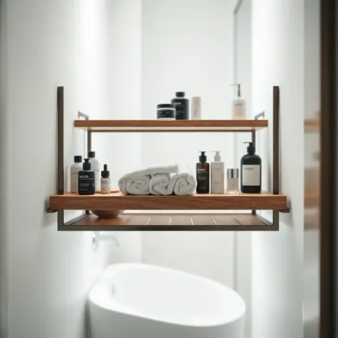 Wąski regał do łazienki