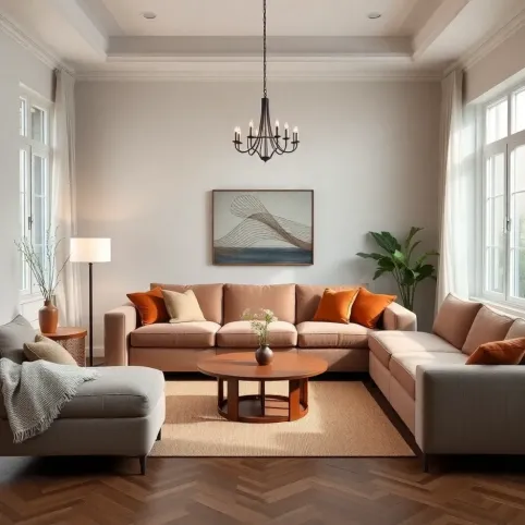 wąski salon inspiracje