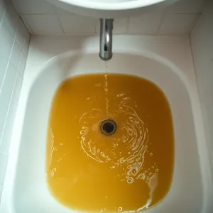 Woda z umywalki wybija w wannie