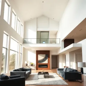 Wysoki salon z antresolą