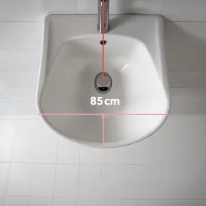 Wysokość podejścia pod umywalkę nablatową