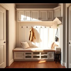 Zabudowa przedpokoju z siedziskiem