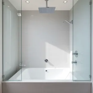 Zabudowaną wanna z prysznicem