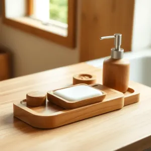 Zestaw do łazienki drewniany