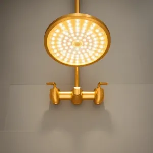 Złota bateria wannowa z deszczownicą