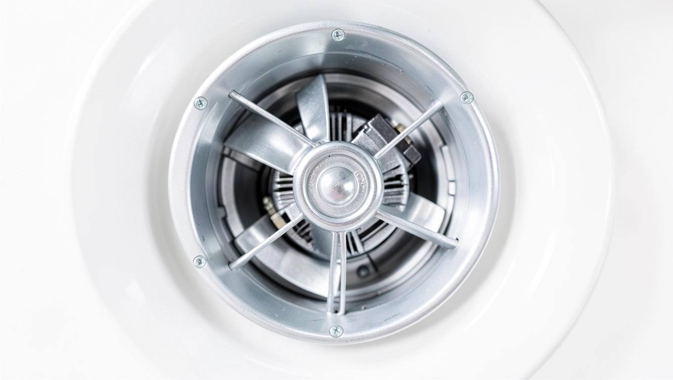 Silnik i wirnik w wentylatorze łazienkowym