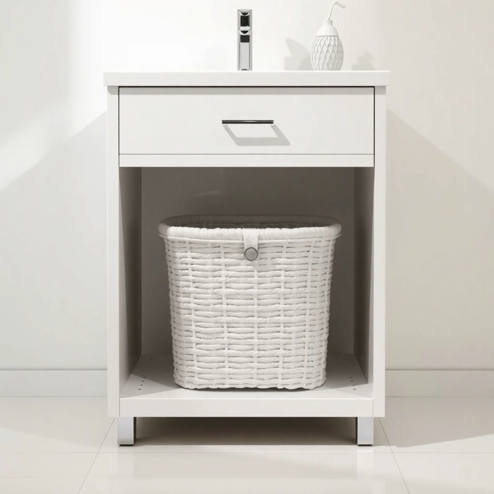 Słupek łazienkowy z koszem 60 cm połysk