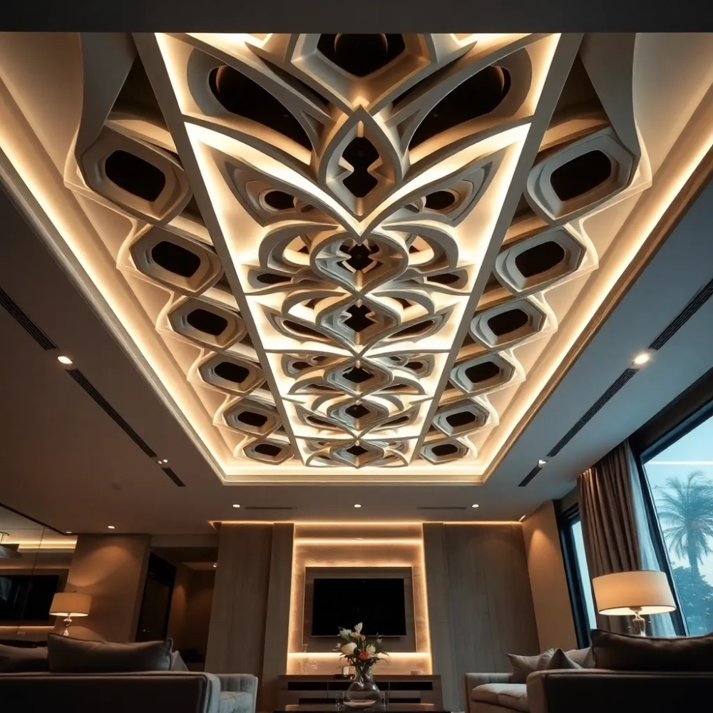 Sufit podwieszany salon inspiracje