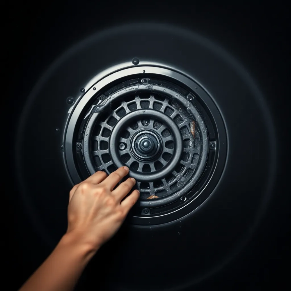 Syfon wannowy czyszczony od góry czarny